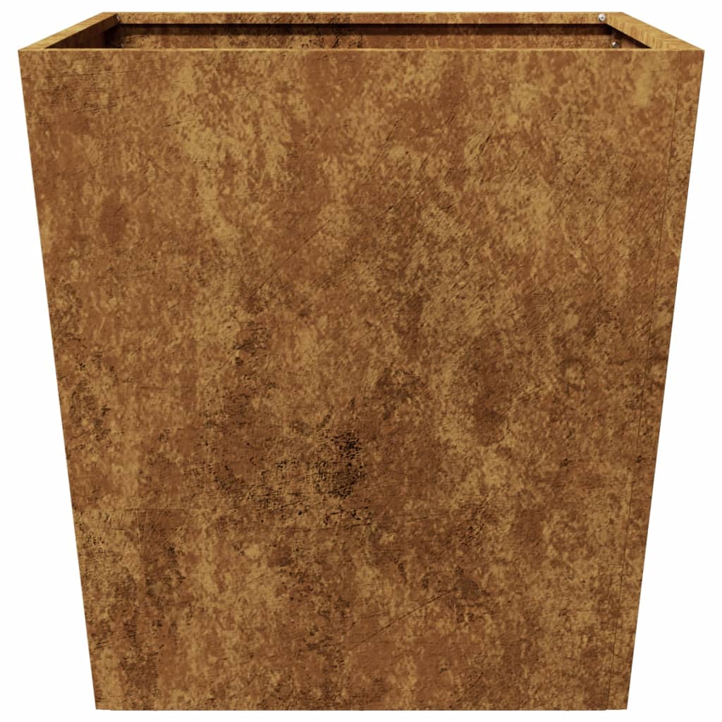 Vaso per fioriera aiuola rialzata piante fiori giardino terrazze set da 2 50 x 50 x 50 cm acciaio corten Marrone 02_0038991