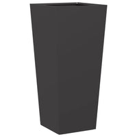 Fioriera da Giardino-Vaso da Esterno-Contenitore per Piante Nera 35x35x75 cm in Acciaio