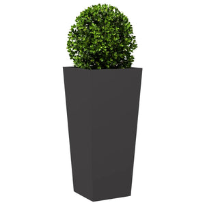 Fioriera da Giardino-Vaso da Esterno-Contenitore per Piante Nera 35x35x75 cm in Acciaio