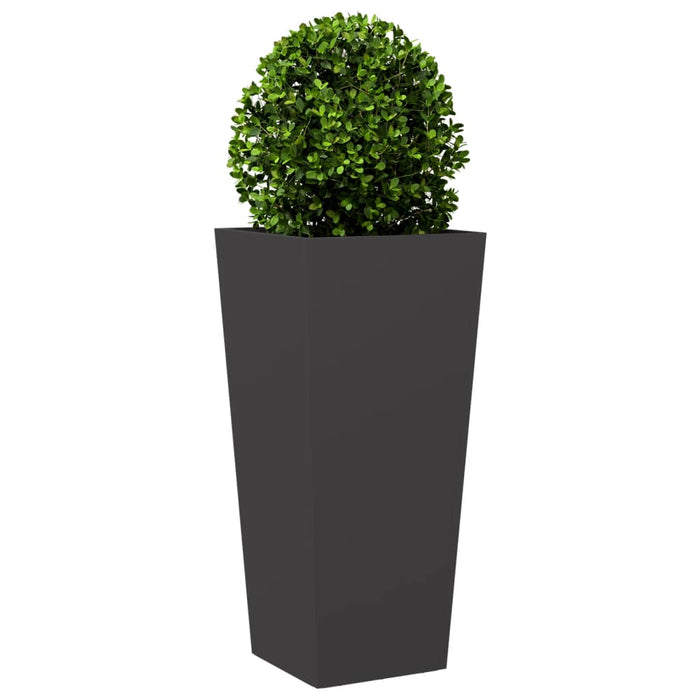 Fioriera da Giardino-Vaso da Esterno-Contenitore per Piante Nera 35x35x75 cm in Acciaio