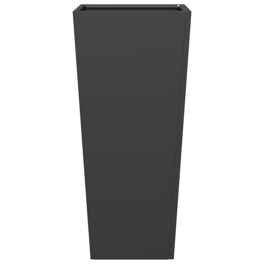 Vassoio per fioriera aiuola rialzata piante fiori terrazza giardino 35 x 35 x 75 cm acciaio nero 02_0037513