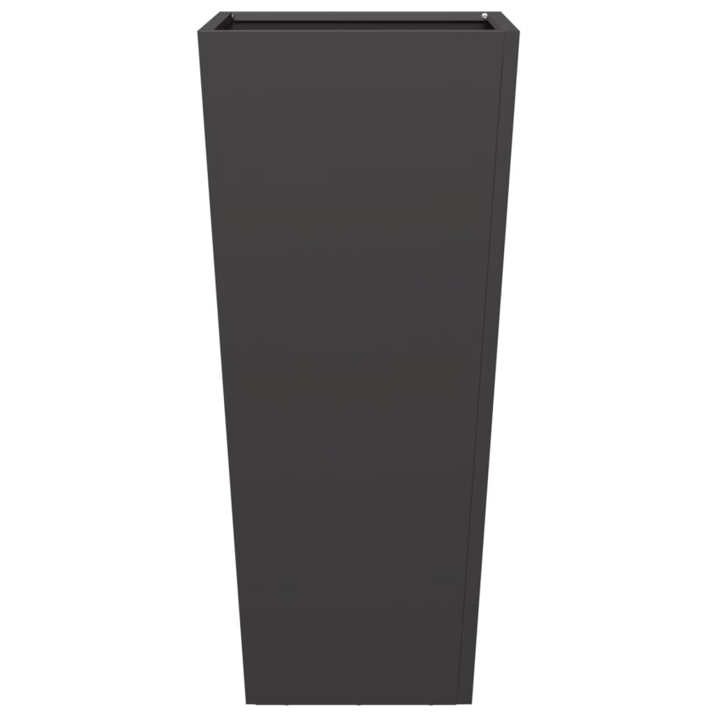 Fioriera da Giardino-Vaso da Esterno-Contenitore per Piante Nera 35x35x75 cm in Acciaio