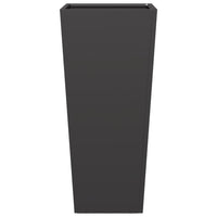 Fioriera da Giardino-Vaso da Esterno-Contenitore per Piante Nera 35x35x75 cm in Acciaio
