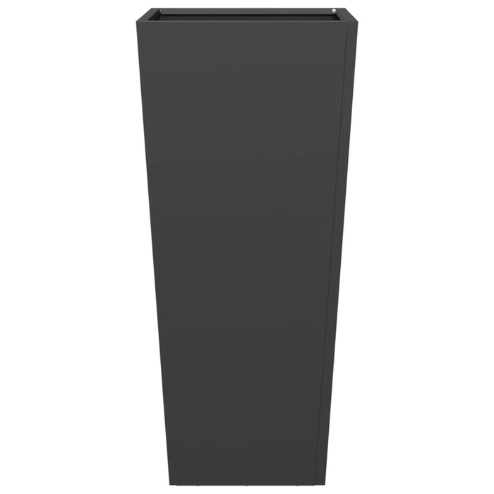 Fioriere da Giardino 2 pz Nere 35x35x75 cm in Acciaio