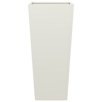 Fioriera da Giardino Bianca 35x35x75 cm in Acciaio