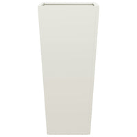 Fioriera da Giardino Bianca 35x35x75 cm in Acciaio