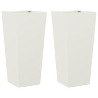 Vaso rialzato per fioriere piante fiori giardino terrazze set da 2 35 x 35 x 75 cm acciaio bianco 02_0038940