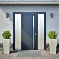 Fioriere da Giardino 2 pz Bianche 35x35x75 cm in Acciaio