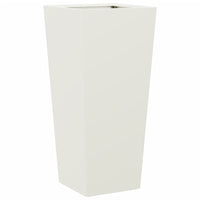 Fioriere da Giardino 2 pz Bianche 35x35x75 cm in Acciaio 851083