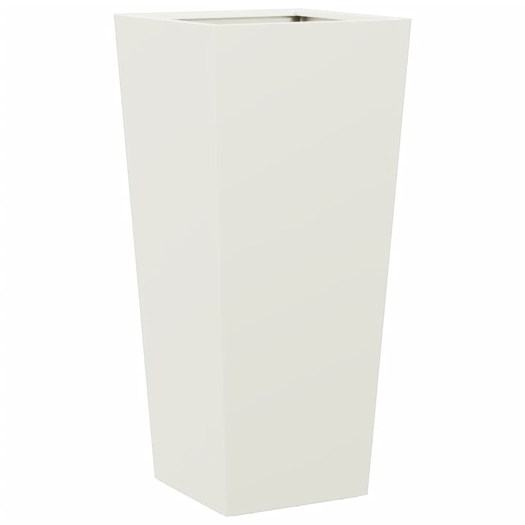 Vaso rialzato per fioriere piante fiori giardino terrazze set da 2 35 x 35 x 75 cm acciaio bianco 02_0038940