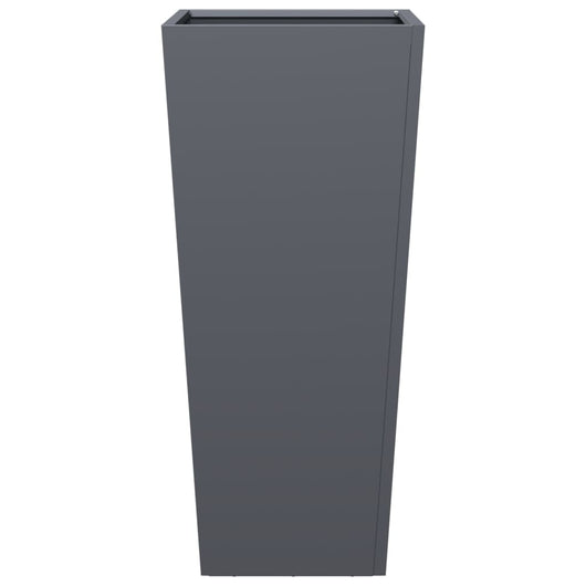 Fioriera aiuola rialzata vassoio piante fiori terrazzo giardino 35 x 35 x 75 cm acciaio antracite 02_0037511