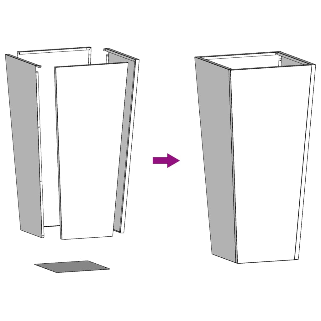 Fioriera da Giardino-Vaso da Esterno Antracite 35x35x75 cm in Acciaio