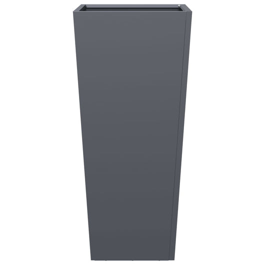 Vaso per fioriera aiuola rialzata piante fiori giardino terrazze set da 2 35 x 35 x 75 cm acciaio antracite 02_0038939