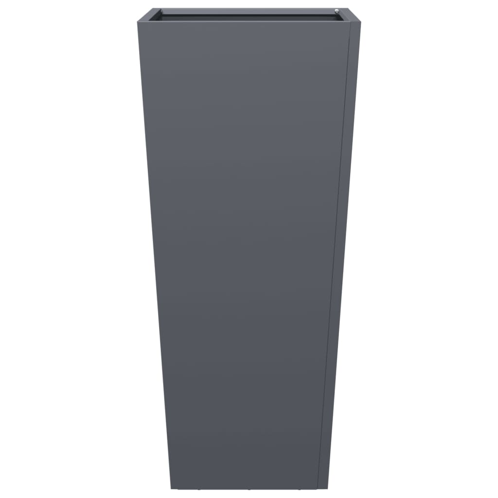 Vaso per fioriera aiuola rialzata piante fiori giardino terrazze set da 2 35 x 35 x 75 cm acciaio antracite 02_0038939