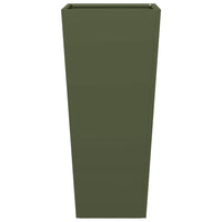 Fioriera da Giardino Verde Oliva 35x35x75 cm in Acciaio 851086