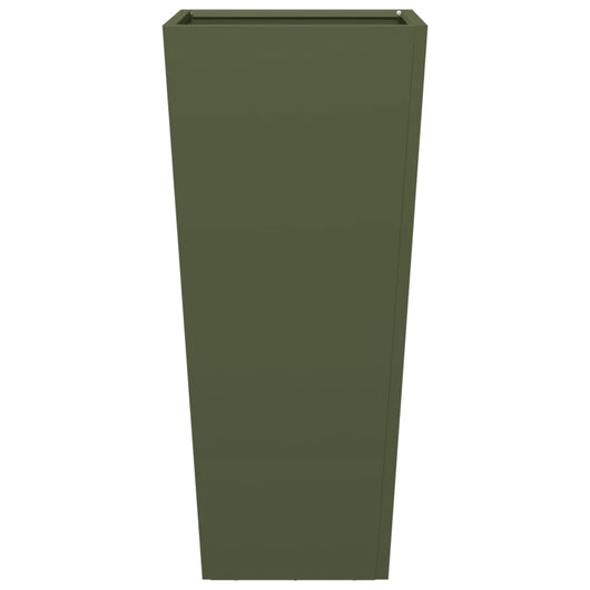 Vassoio per fioriera aiuola rialzata piante fiori terrazzo giardino olivo 35 x 35 x 75 cm verde acciaio 02_0038695