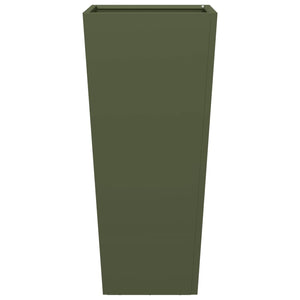 vidaXL Fioriere da Giardino 2 pz Verde Oliva 35x35x75 cm in Acciaio
