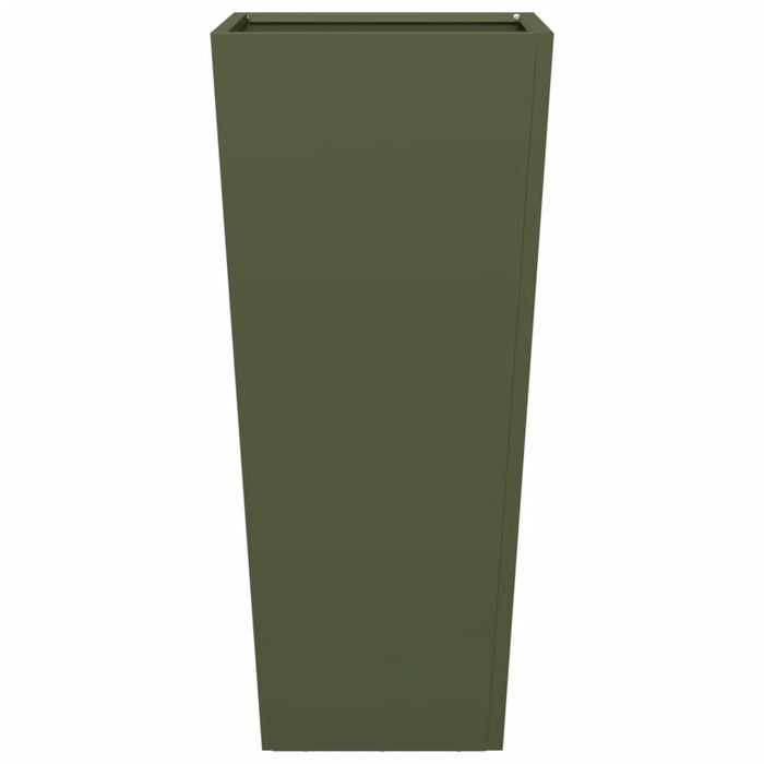 Fioriere da Giardino 2 pz Verde Oliva 35x35x75 cm in Acciaio 851087