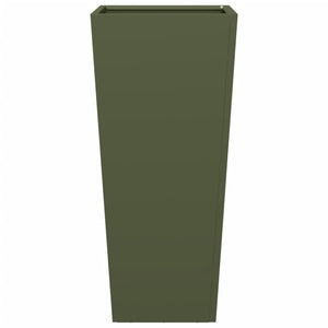 vidaXL Fioriere da Giardino 2 pz Verde Oliva 35x35x75 cm in Acciaio