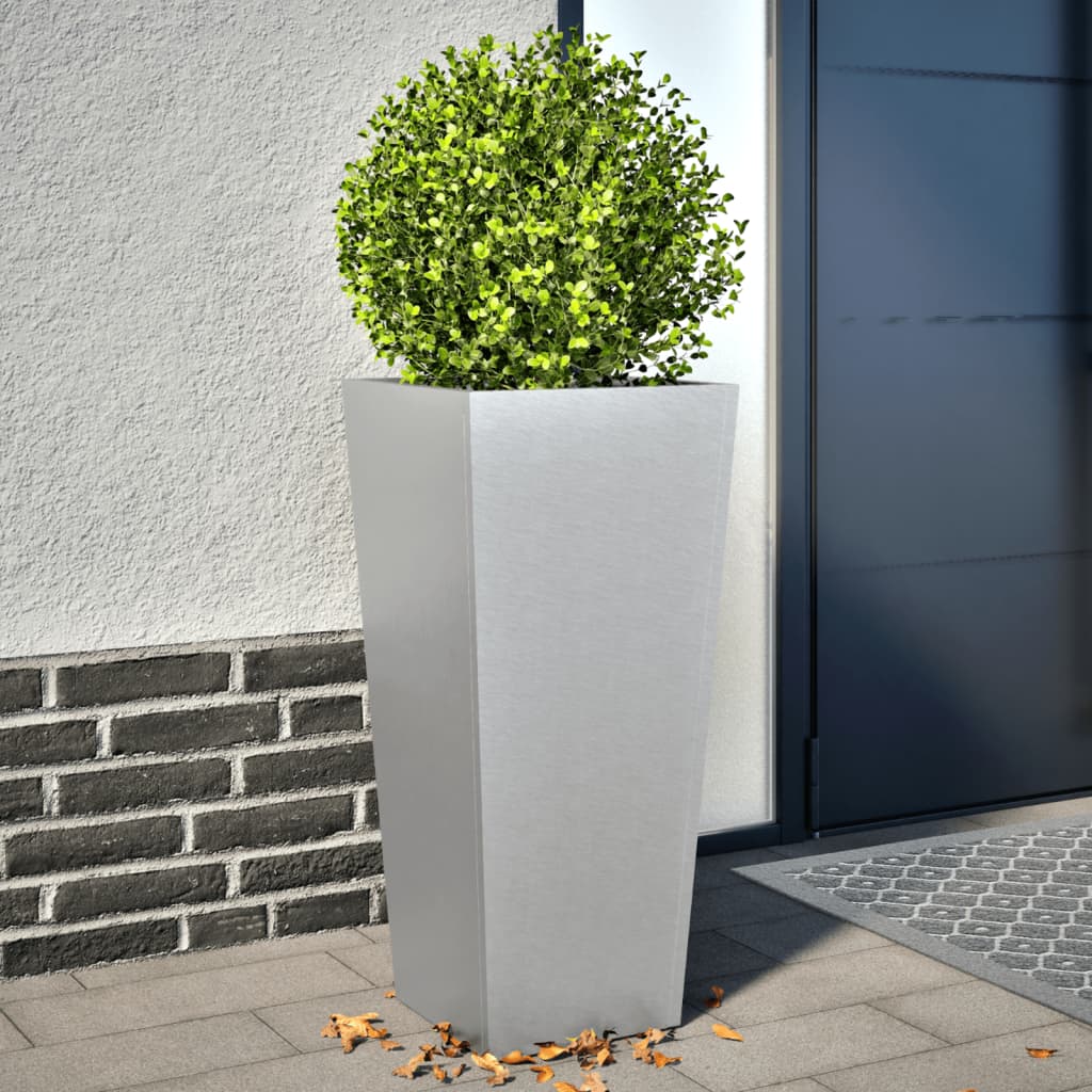 vidaXL Fioriere da Giardino 2 pz 35x35x75 cm in Acciaio Zincato