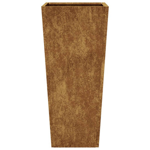 Fioriera rialzata per terrazza da giardino 35 x 35 x 75 cm in acciaio corten Marrone 02_0037514