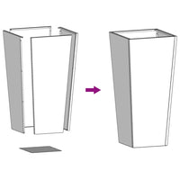 Fioriera rialzata per terrazza da giardino 35 x 35 x 75 cm in acciaio corten Marrone 02_0037514