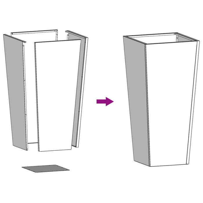 Fioriera rialzata per terrazza da giardino 35 x 35 x 75 cm in acciaio corten Marrone 02_0037514