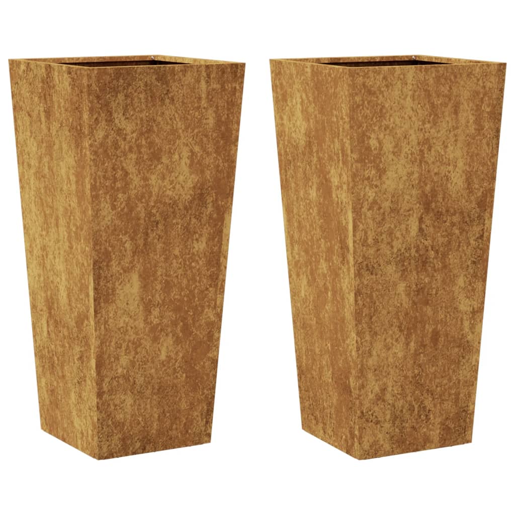 vidaXL Fioriere da Giardino 2 pz 35x35x75 cm in Acciaio Corten