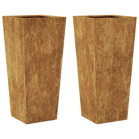 vidaXL Fioriere da Giardino 2 pz 35x35x75 cm in Acciaio Corten