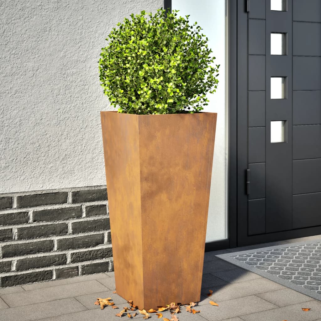 Fioriere da Giardino 2 pz 35x35x75 cm in Acciaio Corten 851093
