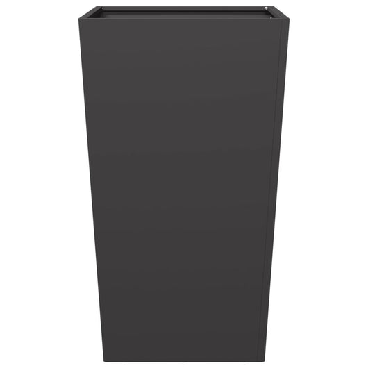 Vassoio per fioriera aiuola rialzata piante fiori terrazza giardino 45 x 45 x 75 cm acciaio nero 02_0037609