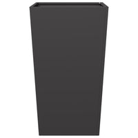 Fioriera da Giardino-Vaso da Esterno-Contenitore per Piante Nera 45x45x75 cm in Acciaio