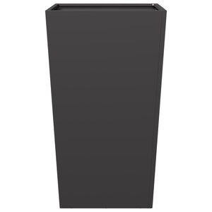 Fioriera da Giardino-Vaso da Esterno-Contenitore per Piante Nera 45x45x75 cm in Acciaio