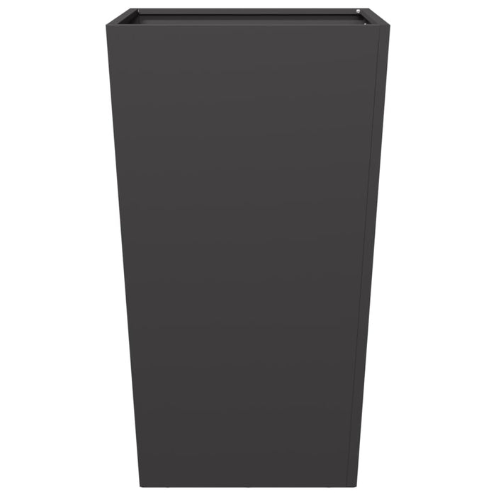 Fioriera da Giardino-Vaso da Esterno-Contenitore per Piante Nera 45x45x75 cm in Acciaio