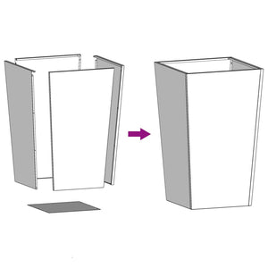 Fioriera da Giardino-Vaso da Esterno-Contenitore per Piante Nera 45x45x75 cm in Acciaio