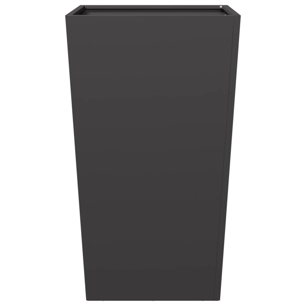 Vaso rialzato per fioriere piante fiori giardino terrazze set da 2 45 x 45 x 75 cm acciaio nero 02_0038980