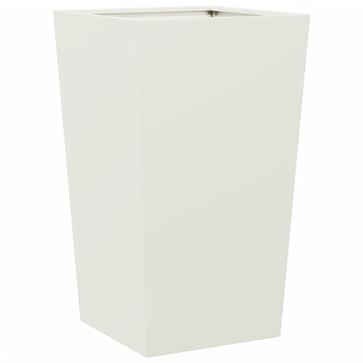 Vaso per fioriera aiuola rialzata piante fiori giardino terrazze set da 2 45 x 45 x 75 cm acciaio bianco 02_0038979