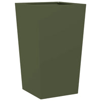 Fioriera da Giardino-Vaso da Esterno-Contenitore per Piante Verde Oliva 45x45x75 cm in Acciaio