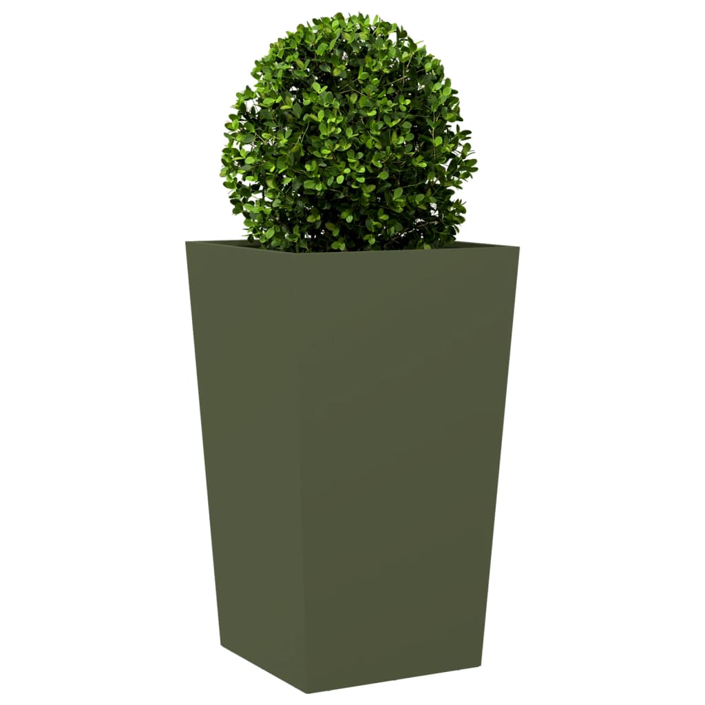 vidaXL Fioriera da Giardino Verde Oliva 45x45x75 cm in Acciaio