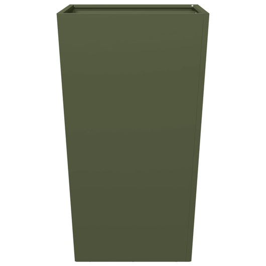 Vassoio per fioriera aiuola rialzata piante fiori terrazzo giardino olivo 45 x 45 x 75 cm verde acciaio 02_0038700