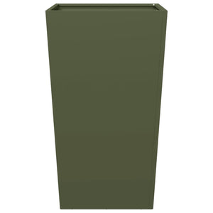 Fioriera da Giardino Verde Oliva 45x45x75 cm in Acciaio 851100