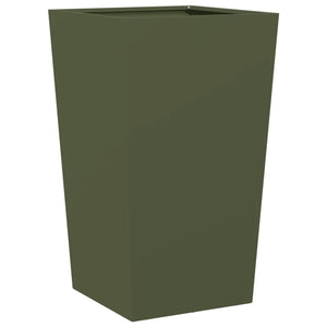 Fioriera da Giardino-Vaso da Esterno-Contenitore per Piante Verde Oliva 45x45x75 cm in Acciaio