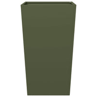 vidaXL Fioriere da Giardino 2 pz Verde Oliva 45x45x75 cm in Acciaio