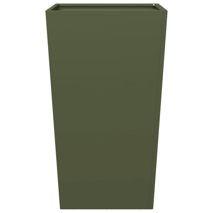 vidaXL Fioriere da Giardino 2 pz Verde Oliva 45x45x75 cm in Acciaio