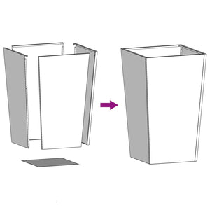 Fioriera aiuola rialzata vassoio piante fiori terrazza giardino 45 x 45 x 75 cm acciaio zincato grigio 02_0037611