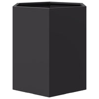 Vaso per fioriera aiuola rialzata piante fiori giardino terrazze set da 2 esagono 46 x 40 x 45 cm acciaio nero 02_0039074
