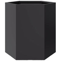 Vaso per fioriera aiuola rialzata piante fiori giardino terrazze set da 2 esagono 46 x 40 x 45 cm acciaio nero 02_0039074