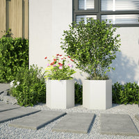 Fioriere da Giardino 2 pz Esagono Bianco 46x40x45 cm Acciaio 851111