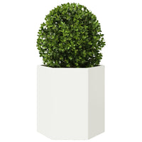 Fioriere da Giardino 2 pz-Vaso da giardino Esagono Bianco 46x40x45 cm Acciaio