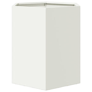 Fioriere da Giardino 2 pz-Vaso da giardino Esagono Bianco 46x40x45 cm Acciaio